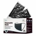 Wecare Disposable Face Mask, 3-Ply with Ear Loop 50 Individually Wrapped, Black, 50PK WMN100006